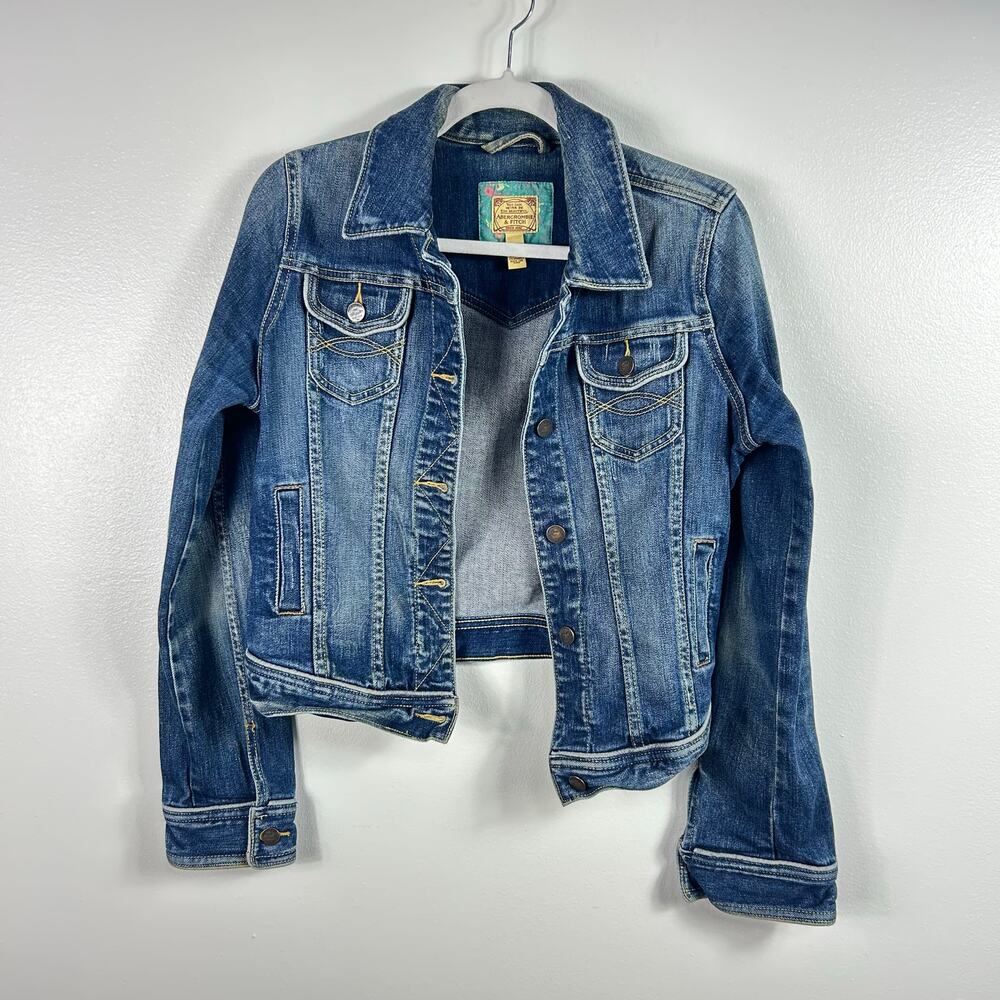 Vintage Y2K Abercrombie & Fitch Denim Jacket Dark Blue Size Large
